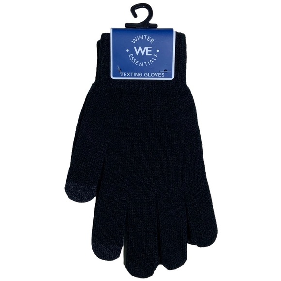 WE Texting Touchscreen Gloves Winter Warm Stretch Knit Women Men Black OS Unisex - Picture 1 of 15